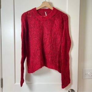 Free People Cozy Bright Red Alpaca Wool Blend Long Sleeve Sweater | Peru 🦙❤️